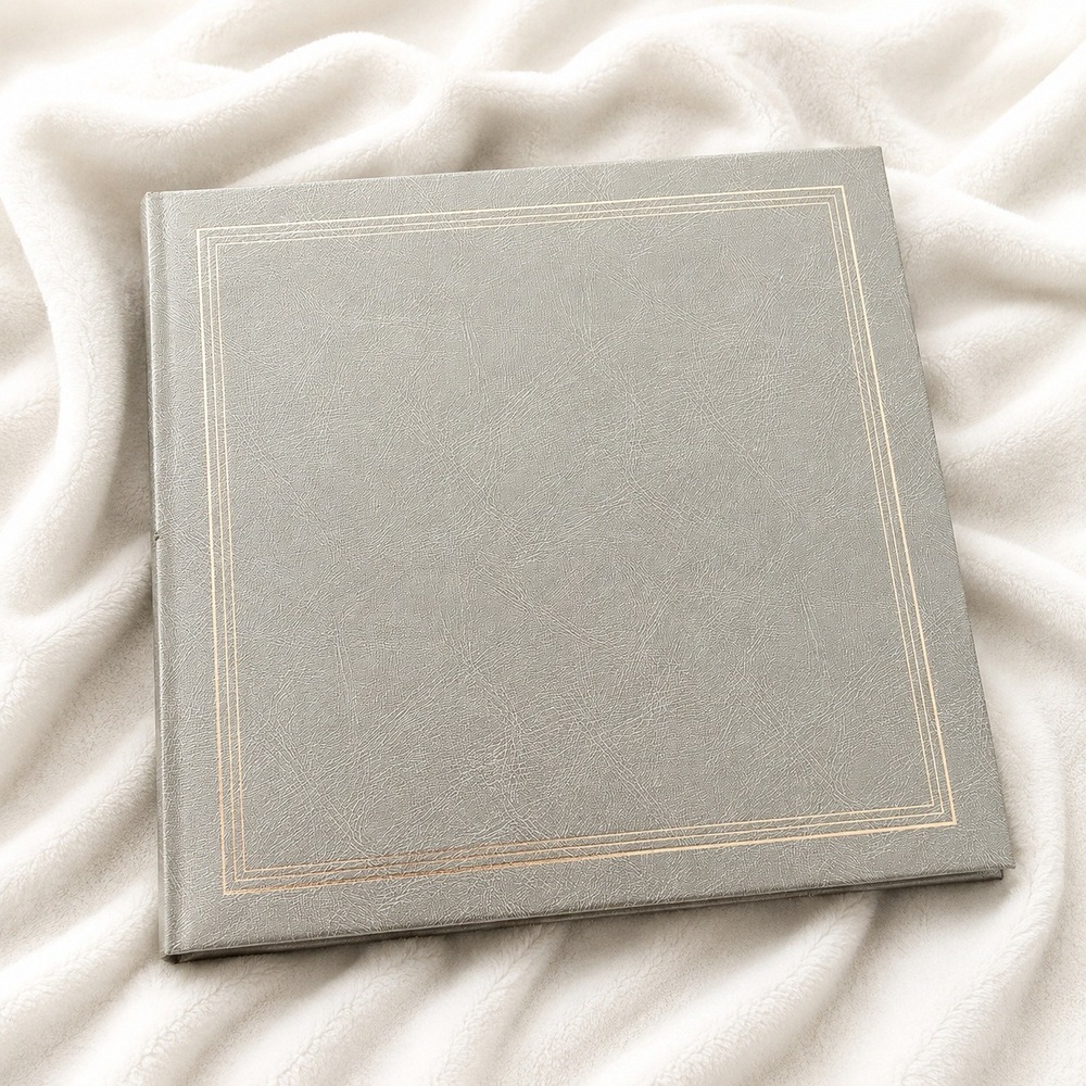 Vintage Pioneer Scrapbook‎ Photo Album Expandable Memory Book Gray Gold 18 Page